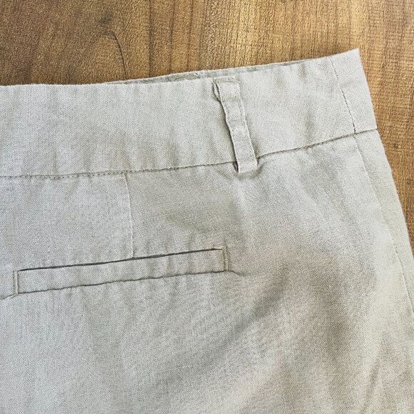 Cynthia Rowley Linen Shorts Size 4 | Tan Button-Front High Waist Summer Short - Picture 8 of 9